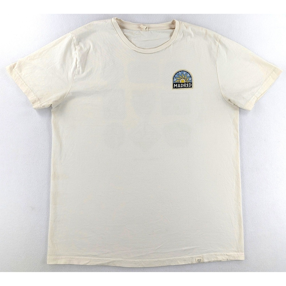Wituka Madrid Icons Graphic T-Shirt Mens L Cream Organic Cotton Travel Tee